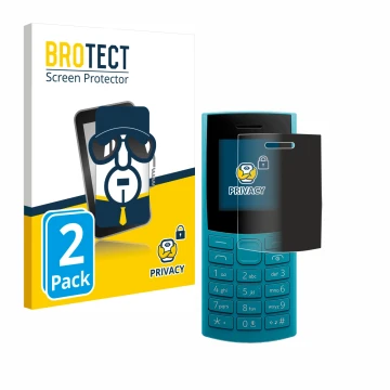 Parte frontal de un envase de producto con el logotipo de la marca BROTECT. Al lado se muestra el dispositivo Nokia 106 4G (20