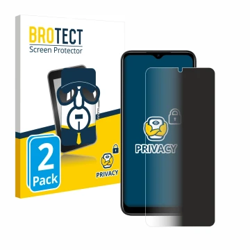 Parte frontal de un envase de producto con el logotipo de la marca BROTECT. Al lado se muestra el dispositivo Doogee N50 con s