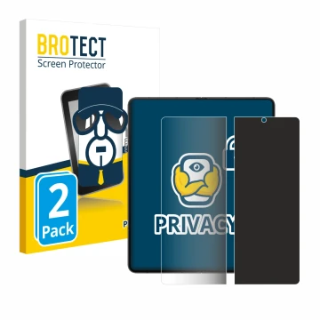 Parte frontal de un envase de producto con el logotipo de la marca BROTECT. Al lado se muestra el dispositivo Samsung Galaxy Z