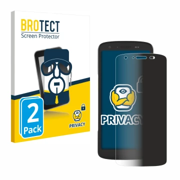 Parte frontal de un envase de producto con el logotipo de la marca BROTECT. Al lado se muestra el dispositivo Zebra TC22 con s