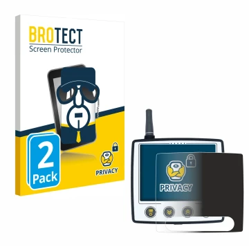 Parte frontal de un envase de producto con el logotipo de la marca BROTECT. Al lado se muestra el dispositivo Skytraxx 5 con s