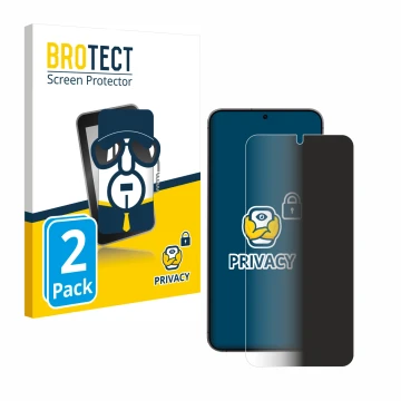 Parte frontal de un envase de producto con el logotipo de la marca BROTECT. Al lado se muestra el dispositivo Samsung Galaxy S
