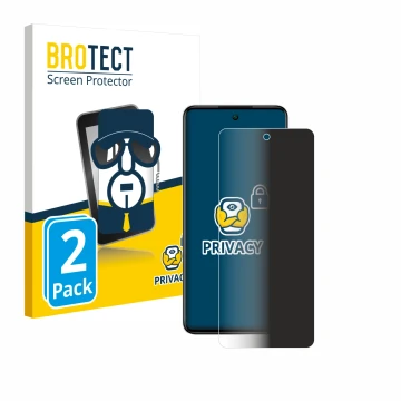 Parte frontal de un envase de producto con el logotipo de la marca BROTECT. Al lado se muestra el dispositivo Infinix Smart 8 