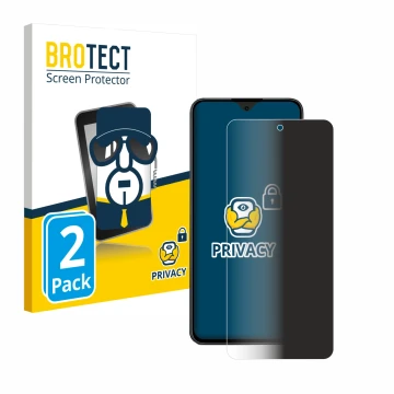 Parte frontal de un envase de producto con el logotipo de la marca BROTECT. Al lado se muestra el dispositivo Honor 90 Smart c