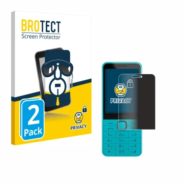 Parte frontal de un envase de producto con el logotipo de la marca BROTECT. Al lado se muestra el dispositivo Nokia 235 4G (20