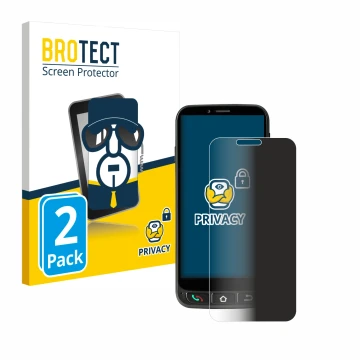 Parte frontal de un envase de producto con el logotipo de la marca BROTECT. Al lado se muestra el dispositivo SPC Zeus 4G Pro 