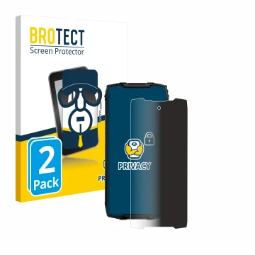 Parte frontal de un envase de producto con el logotipo de la marca BROTECT. Al lado se muestra el dispositivo Blackview BV9300