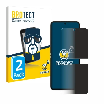 Parte frontal de un envase de producto con el logotipo de la marca BROTECT. Al lado se muestra el dispositivo Samsung Galaxy Z