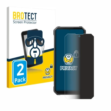 Parte frontal de un envase de producto con el logotipo de la marca BROTECT. Al lado se muestra el dispositivo Fossibot F105 co