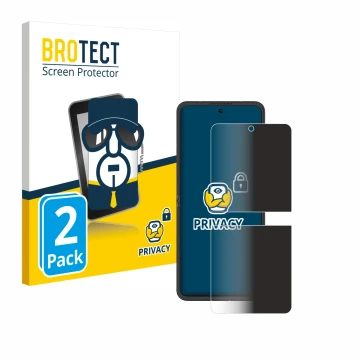 Parte frontal de un envase de producto con el logotipo de la marca BROTECT. Al lado se muestra el dispositivo Nubia Flip 5G co