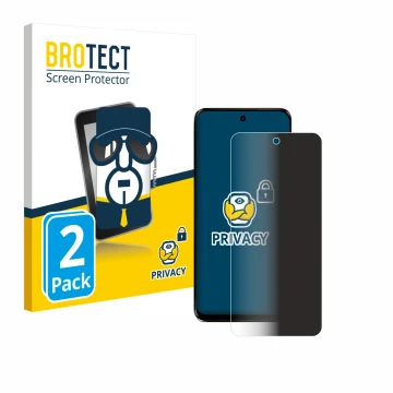 Parte frontal de un envase de producto con el logotipo de la marca BROTECT. Al lado se muestra el dispositivo Motorola G34 5G 