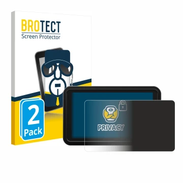 Parte frontal de un envase de producto con el logotipo de la marca BROTECT. Al lado se muestra el dispositivo Atomos Shinobi 2