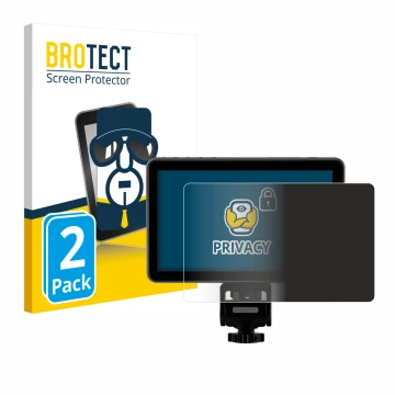 Parte frontal de un envase de producto con el logotipo de la marca BROTECT. Al lado se muestra el dispositivo Rollei Viltrox D