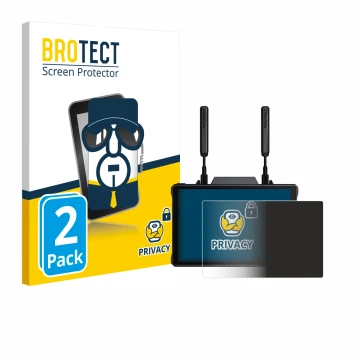 Parte frontal de un envase de producto con el logotipo de la marca BROTECT. Al lado se muestra el dispositivo Hollyland Pyro 7