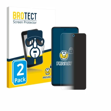 Parte frontal de un envase de producto con el logotipo de la marca BROTECT. Al lado se muestra el dispositivo ZTE Blade A75 4G