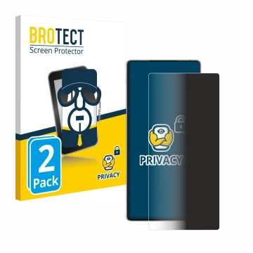 Parte frontal de un envase de producto con el logotipo de la marca BROTECT. Al lado se muestra el dispositivo ZTE Nubia Red Ma