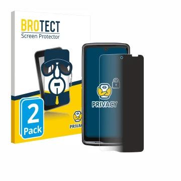 Parte frontal de un envase de producto con el logotipo de la marca BROTECT. Al lado se muestra el dispositivo Crosscall Stella