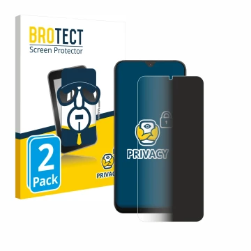 Parte frontal de un envase de producto con el logotipo de la marca BROTECT. Al lado se muestra el dispositivo Volla Phone 22 c