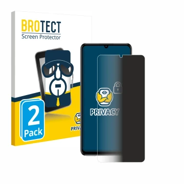 Parte frontal de un envase de producto con el logotipo de la marca BROTECT. Al lado se muestra el dispositivo ZTE Blade V40 Vi