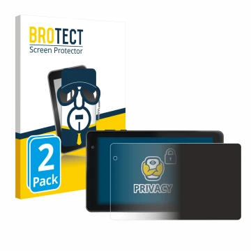 Parte frontal de un envase de producto con el logotipo de la marca BROTECT. Al lado se muestra el dispositivo Lisciani Mio Tab