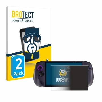 Parte frontal de un envase de producto con el logotipo de la marca BROTECT. Al lado se muestra el dispositivo Lenovo Legion Go