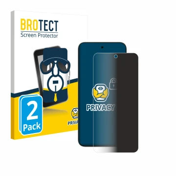 Parte frontal de un envase de producto con el logotipo de la marca BROTECT. Al lado se muestra el dispositivo ZTE Blade V70 co