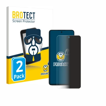 Parte frontal de un envase de producto con el logotipo de la marca BROTECT. Al lado se muestra el dispositivo realme P3 con su