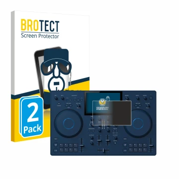 Parte frontal de un envase de producto con el logotipo de la marca BROTECT. Al lado se muestra el dispositivo AlphaTheta OMNIS