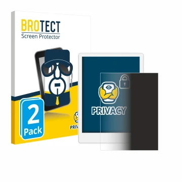 Parte frontal de un envase de producto con el logotipo de la marca BROTECT. Al lado se muestra el dispositivo Meebook M8 7.8