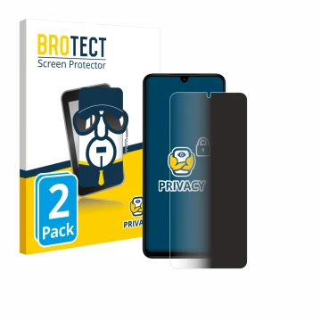 Parte frontal de un envase de producto con el logotipo de la marca BROTECT. Al lado se muestra el dispositivo Xiaomi Poco C71 