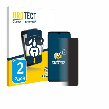 Parte frontal de un envase de producto con el logotipo de la marca BROTECT. Al lado se muestra el dispositivo ZTE Nubia Neo co