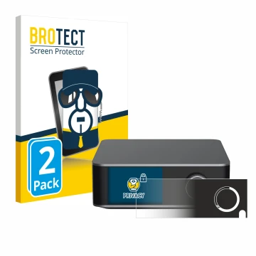 Parte frontal de un envase de producto con el logotipo de la marca BROTECT. Al lado se muestra el dispositivo WiiM Ultra con s
