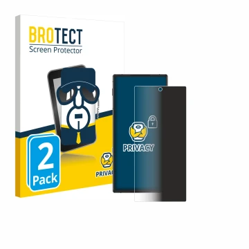 Parte frontal de un envase de producto con el logotipo de la marca BROTECT. Al lado se muestra el dispositivo ZTE Nubia Z70S U