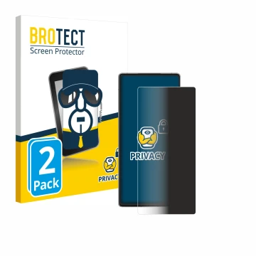 Parte frontal de un envase de producto con el logotipo de la marca BROTECT. Al lado se muestra el dispositivo ZTE Nubia Red Ma