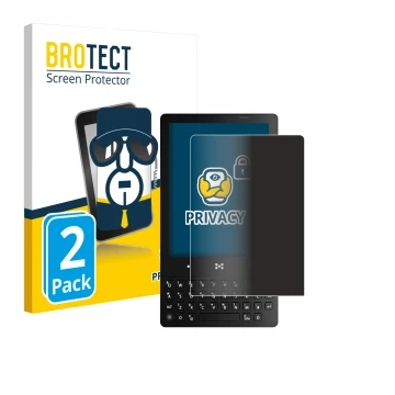 Parte frontal de un envase de producto con el logotipo de la marca BROTECT. Al lado se muestra el dispositivo The Minimal Comp
