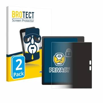 Parte frontal de un envase de producto con el logotipo de la marca BROTECT. Al lado se muestra el dispositivo Boox Go Color 7 