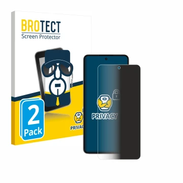 Parte frontal de un envase de producto con el logotipo de la marca BROTECT. Al lado se muestra el dispositivo realme P3 5G con