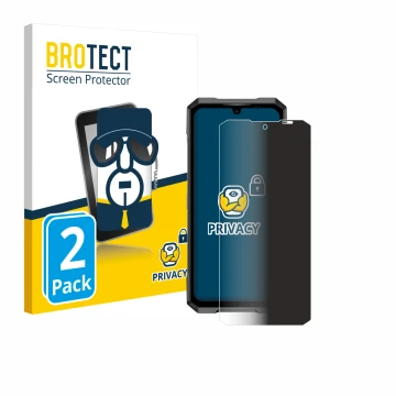 Parte frontal de un envase de producto con el logotipo de la marca BROTECT. Al lado se muestra el dispositivo Doogee Blade GT 