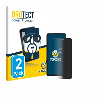 Parte frontal de un envase de producto con el logotipo de la marca BROTECT. Al lado se muestra el dispositivo TCL 50 Pro NXTPa
