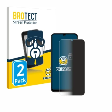 Parte frontal de un envase de producto con el logotipo de la marca BROTECT. Al lado se muestra el dispositivo Xiaomi Redmi 15C