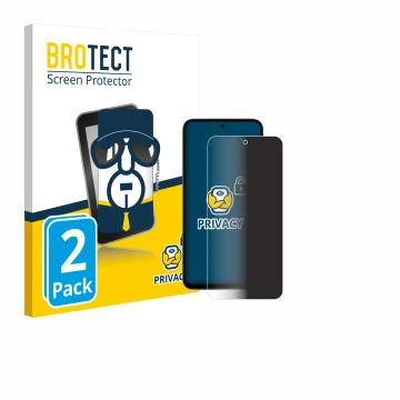 Parte frontal de un envase de producto con el logotipo de la marca BROTECT. Al lado se muestra el dispositivo Xiaomi Redmi 15 