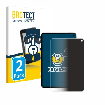 Parte frontal de un envase de producto con el logotipo de la marca BROTECT. Al lado se muestra el dispositivo Huawei MatePad M