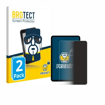 Parte frontal de un envase de producto con el logotipo de la marca BROTECT. Al lado se muestra el dispositivo Xiaomi Pad Mini 