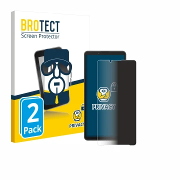 Parte frontal de un envase de producto con el logotipo de la marca BROTECT. Al lado se muestra el dispositivo Sony Xperia 10 V