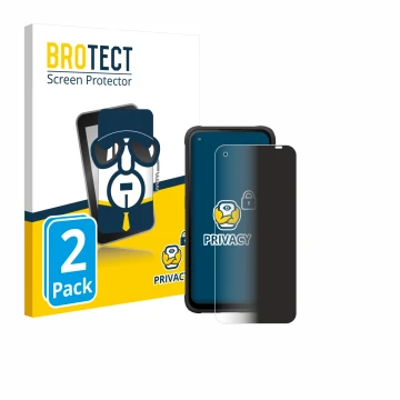 Parte frontal de un envase de producto con el logotipo de la marca BROTECT. Al lado se muestra el dispositivo Hammer Blade V 5