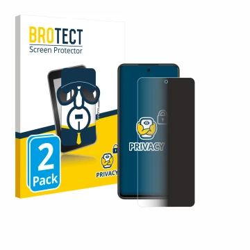 Parte frontal de un envase de producto con el logotipo de la marca BROTECT. Al lado se muestra el dispositivo Nubia Focus con 