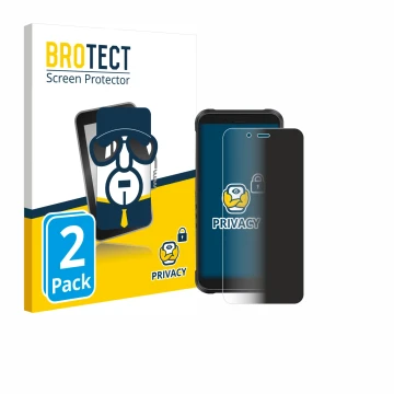 Parte frontal de un envase de producto con el logotipo de la marca BROTECT. Al lado se muestra el dispositivo Ulefone RugKing 