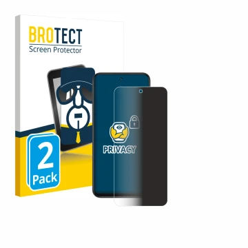 Parte frontal de un envase de producto con el logotipo de la marca BROTECT. Al lado se muestra el dispositivo Infinix Smart 10