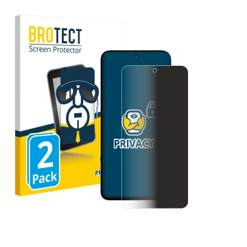 Parte frontal de un envase de producto con el logotipo de la marca BROTECT. Al lado se muestra el dispositivo Xiaomi Poco M7 P