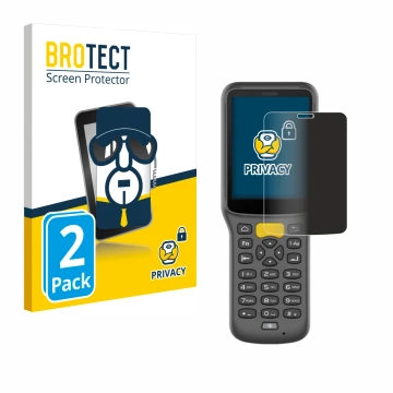 Parte frontal de un envase de producto con el logotipo de la marca BROTECT. Al lado se muestra el dispositivo Newland MT37 Bai